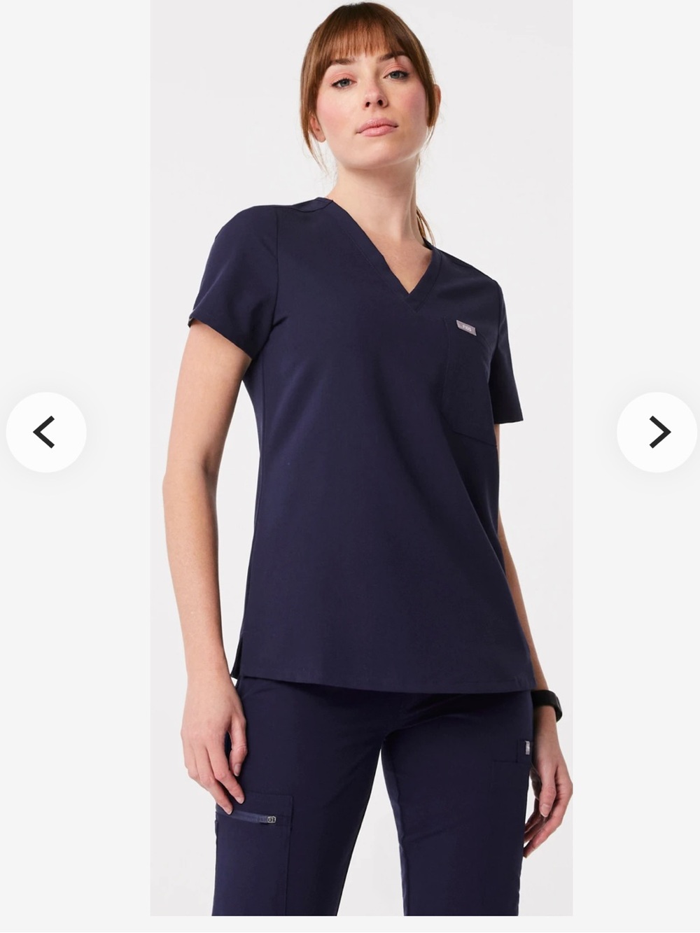Figs Catarina One-Pocket Scrub Top Zamora FreeX Lined Jogger Scrub Pants Navy